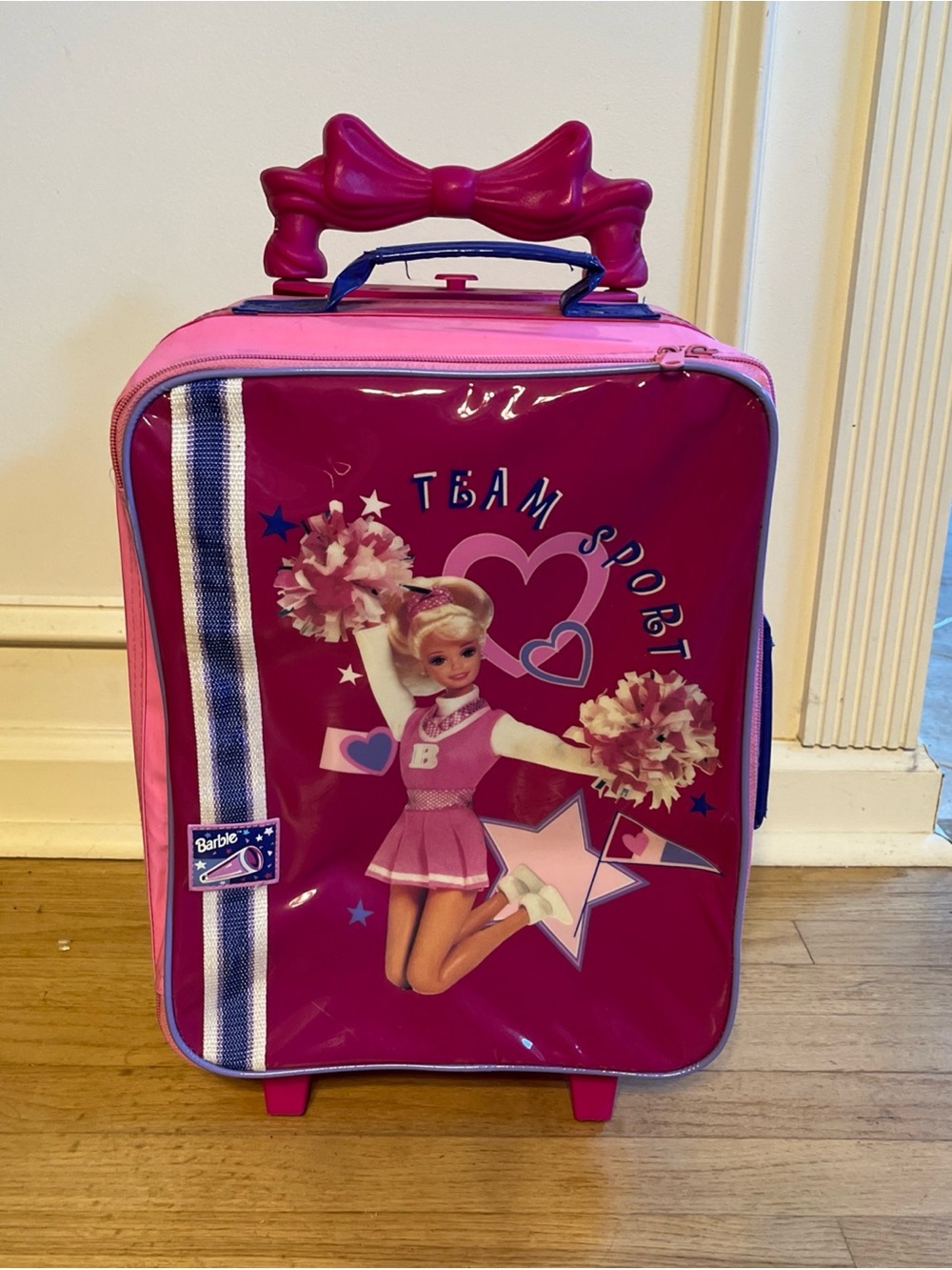 vintage 90s new Barbie rolling cheerleader suitcase 14.5”x12.5”x6.5”” - see desc